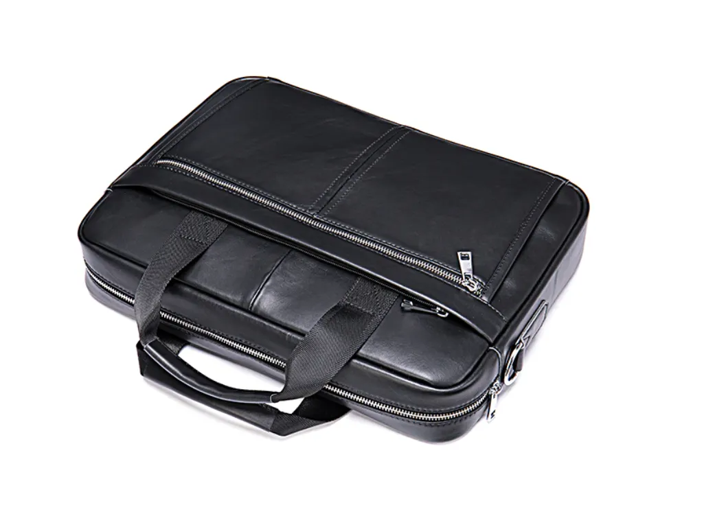 Men’s Work and Travel Leather Briefcase with 14 inches Computer Storage
