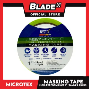Microtex Masking Tape 1' ' (24mm) x 25yds High-Performance for Home, Office, Automotive And Industrial
