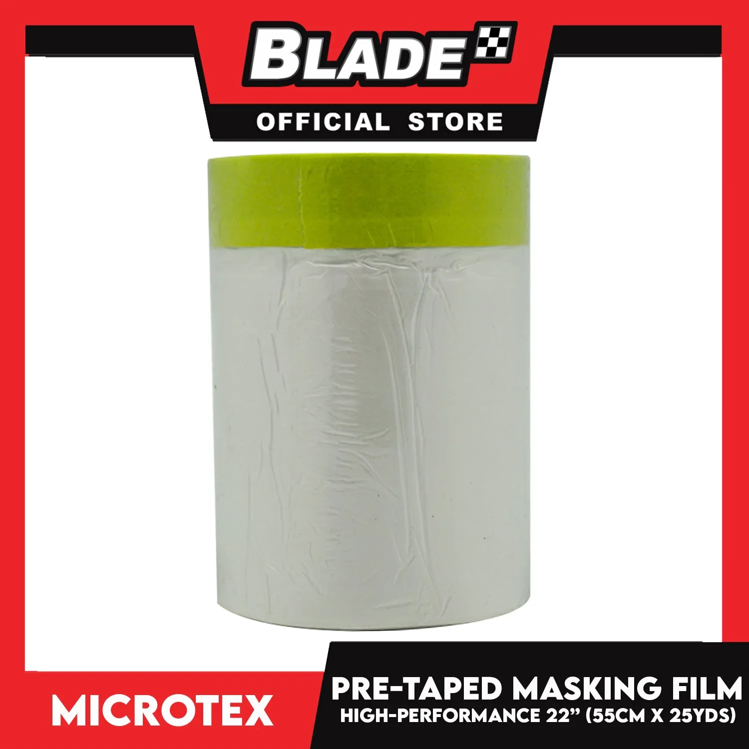 Microtex Pre-Taped Masking Film 22' ' (55cm) x 25yds High-Performance for Home And Automotive