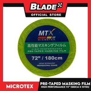 Microtex Pre-Taped Masking Film 72' ' (180cm) x 15yds High-Performance for Home And Automotive