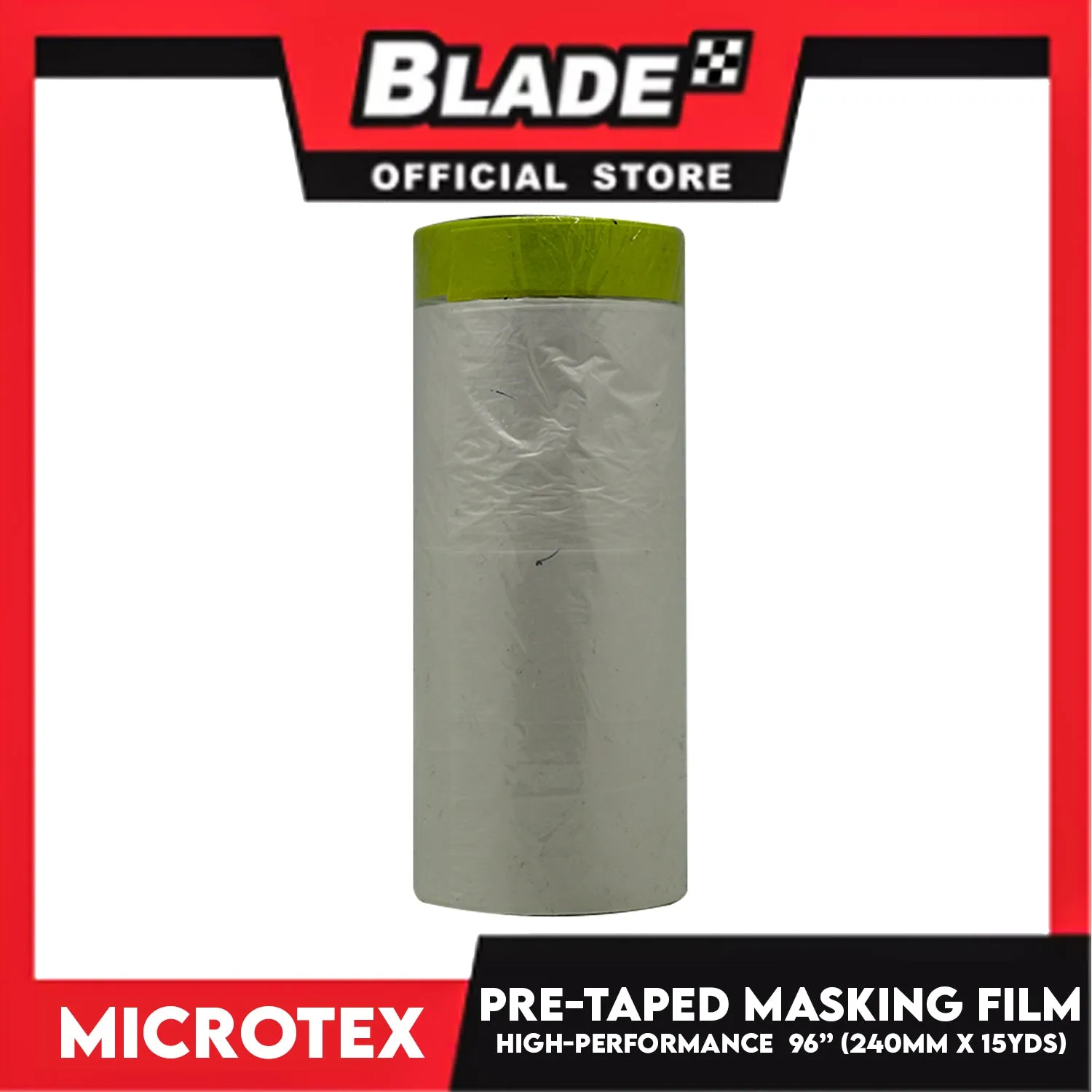 Microtex Pre-Taped Masking Film 96' ' (240cm) x 15yds High-Performance for Home And Automotive