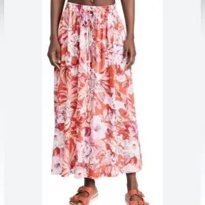 MINKPINK Josie Maxi Skirt In Pink Floral XXL NWT