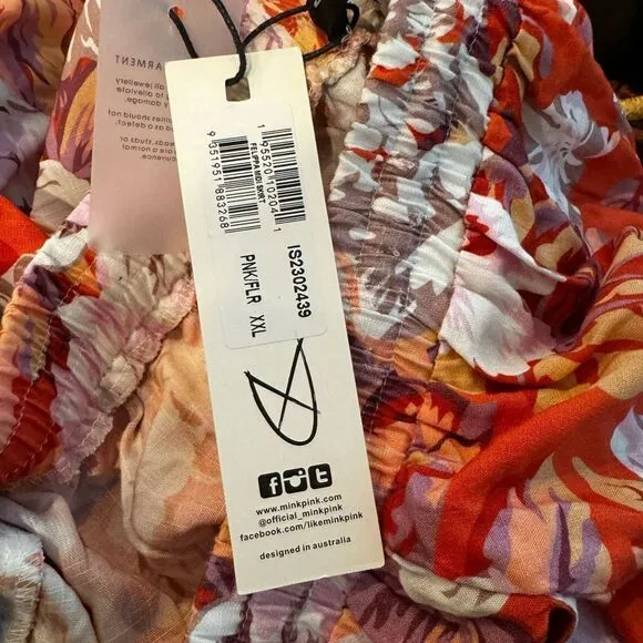 MINKPINK Josie Maxi Skirt In Pink Floral XXL NWT