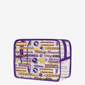 Minnesota Vikings Repeat Retro Print Clear Cosmetic Bag