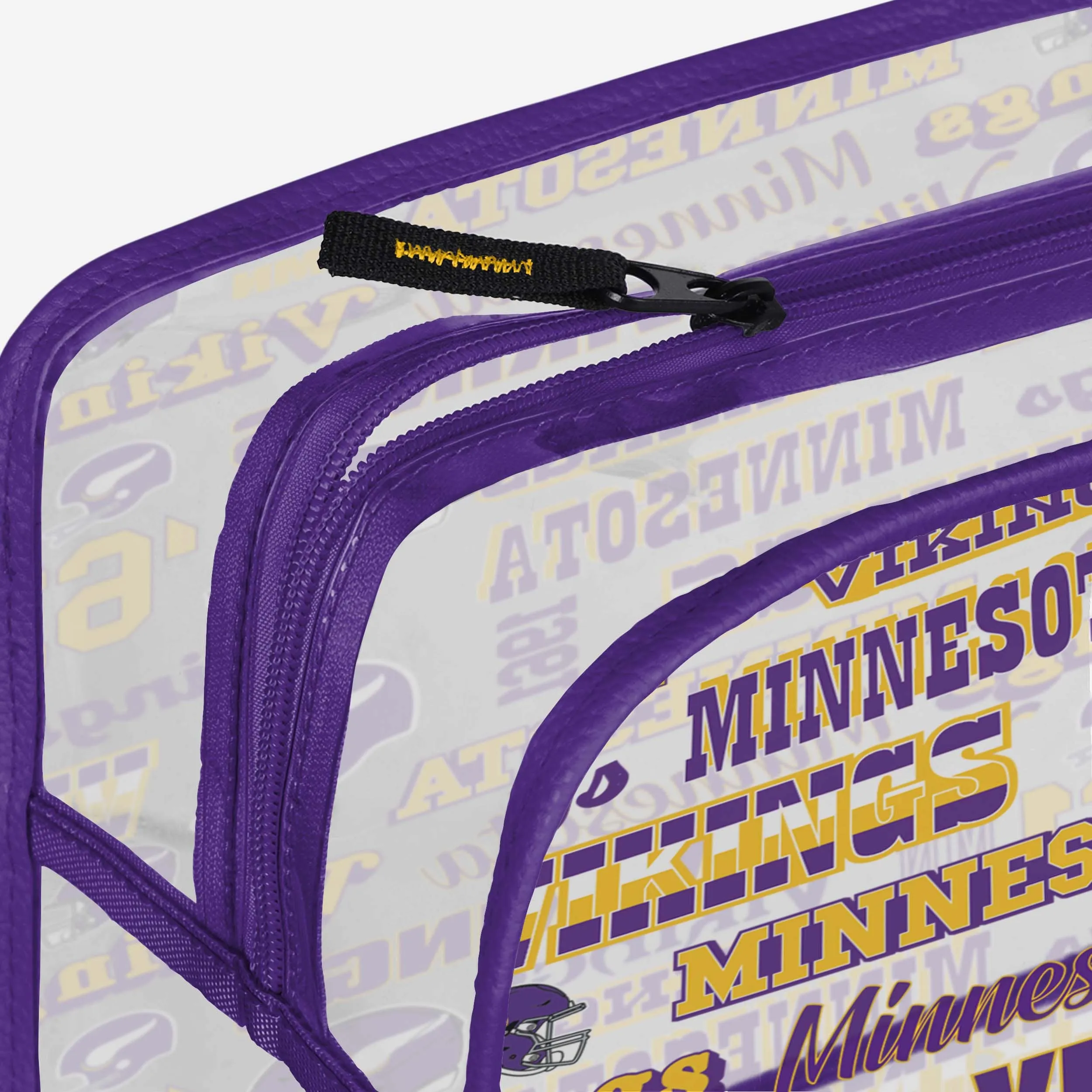 Minnesota Vikings Repeat Retro Print Clear Cosmetic Bag