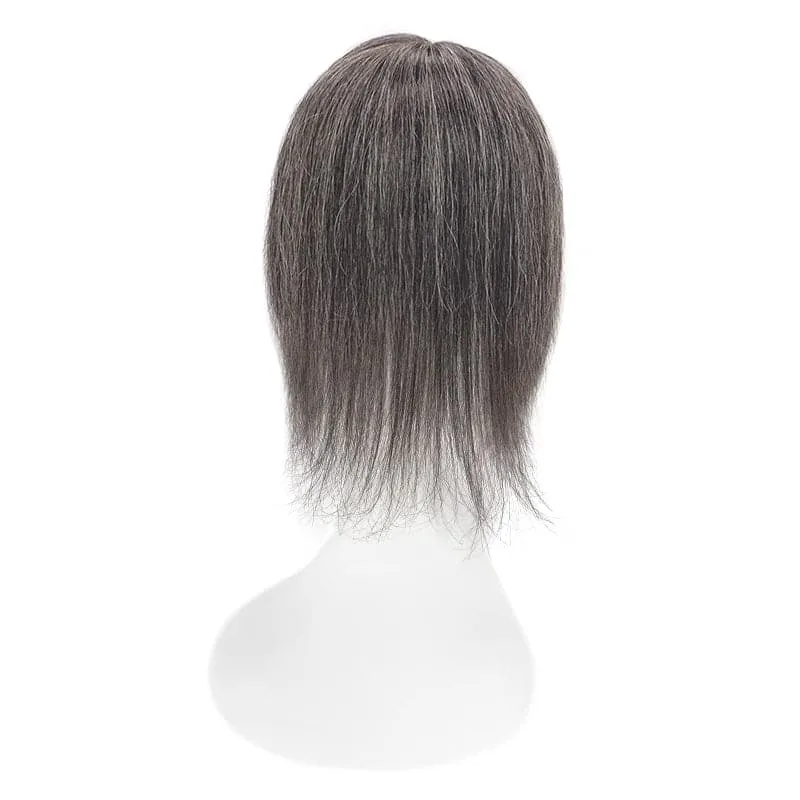 Mixed Grey Human Hair Topper For Thinning Hair 13*15cm Silk Base