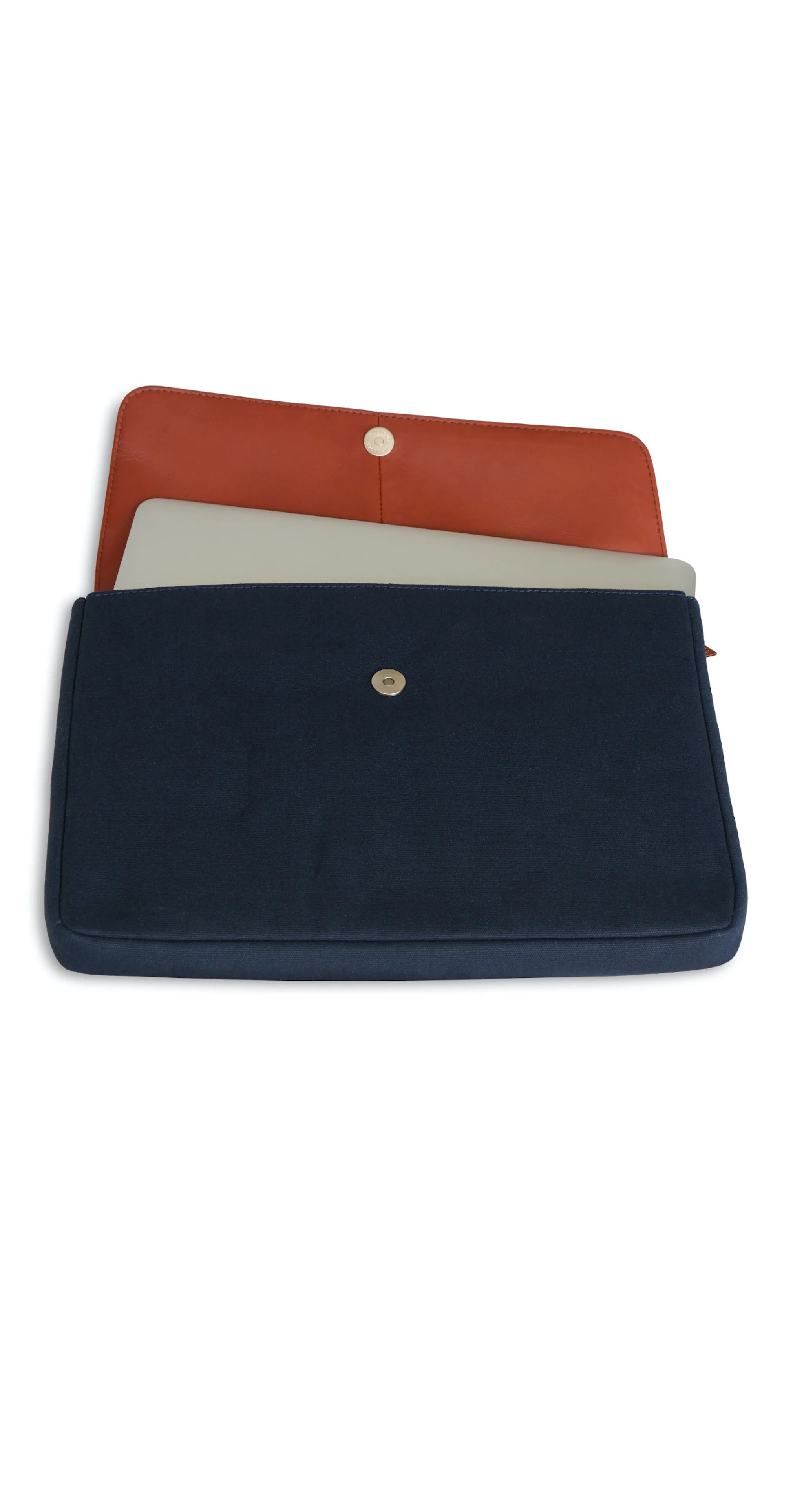 Moraltive Laptop Sleeves - Navy Blue & Tan