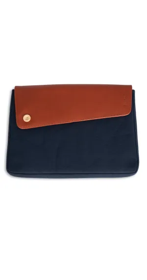 Moraltive Laptop Sleeves - Navy Blue & Tan