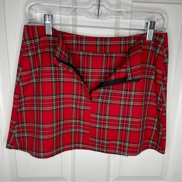 Morbid Threads Vintage Y2K Red Plaid Skirt Cosplay Whimsigoth Goth Witchy Punk M