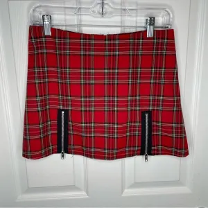 Morbid Threads Vintage Y2K Red Plaid Skirt Cosplay Whimsigoth Goth Witchy Punk M