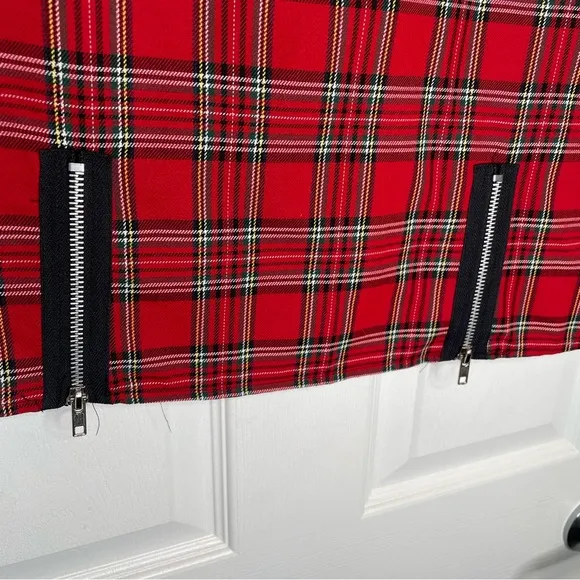Morbid Threads Vintage Y2K Red Plaid Skirt Cosplay Whimsigoth Goth Witchy Punk M