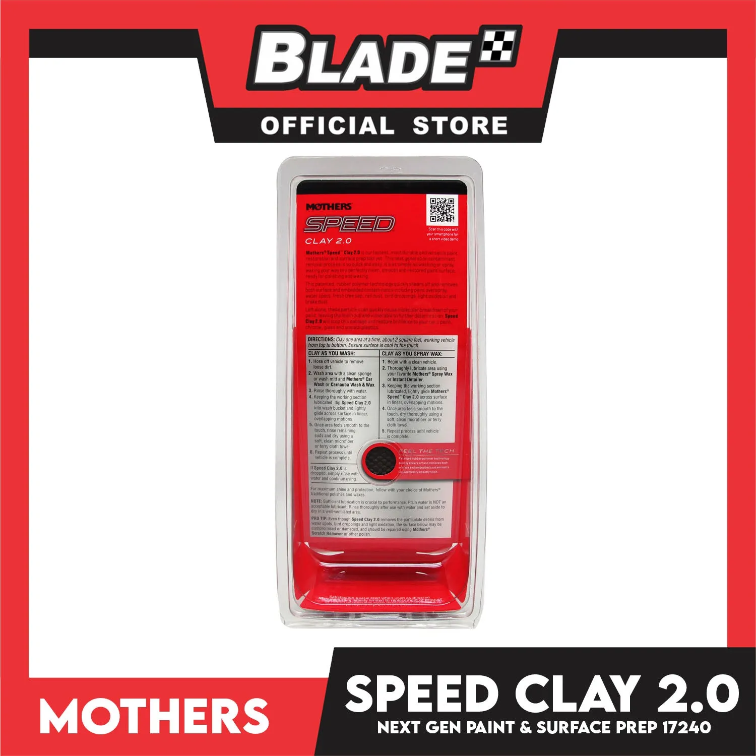 Mothers Speed Clay 2.0 Next Gen Paint & Surface Prep 17240