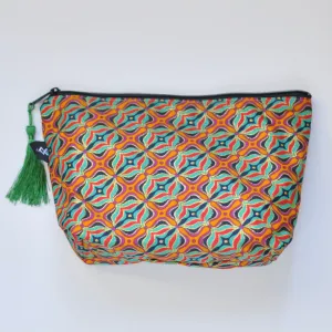 Multi-Purpose Cotton Zipper Pouch with Batik Print - Bahaari
