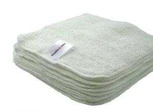Muslinz Bamboo Cotton Terry Wipes - White 12 pk