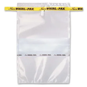 Nasco B01297 Whirl-Pak® Write-On Bags - 24 oz. (710 ml) - Box of 500 - Yellow Tape