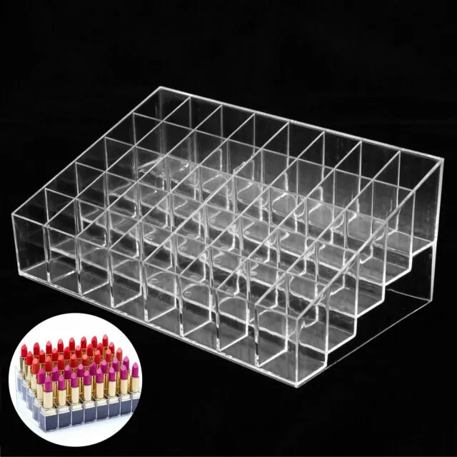 New 40 Clear Acrylic Lipstick Holder Stand Display Cosmetic Makeup Organizer