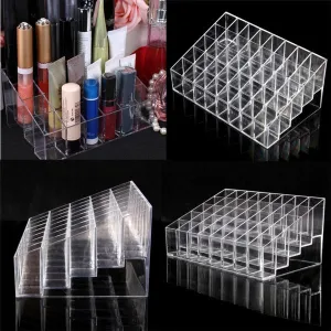 New 40 Clear Acrylic Lipstick Holder Stand Display Cosmetic Makeup Organizer