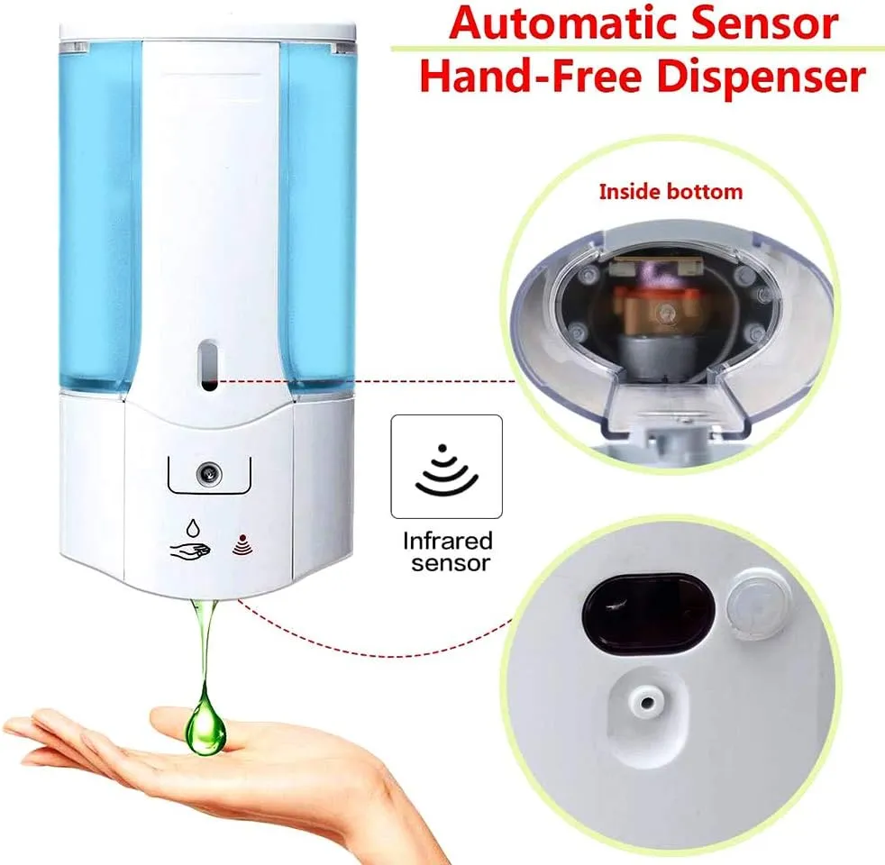 New 450mL Touchless Automatic Soap Dispenser Wall-Mounted Infrared Sensor Soap Shampoo Dispenser for Kitchen Bathroom Office