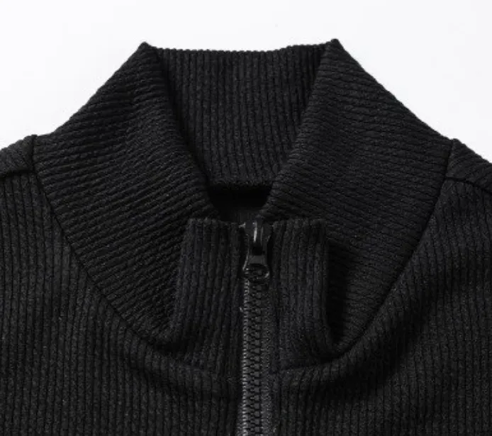 NEW Black Zip up Mock Neck Ribbed Sleeveless Bodysuit, Sz S