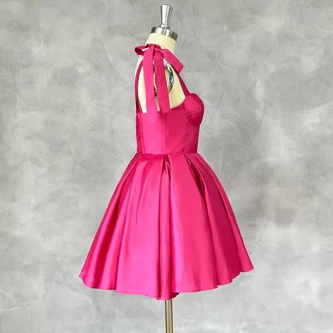 NEW Junior Prom Dress Evening Gown Above Knee, Sz M, Hot Pink! Retails $69 