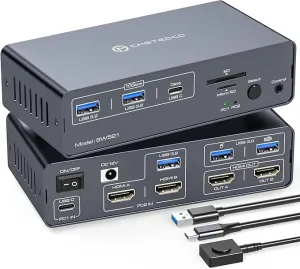 New Retails $170  JCYMELE USB C HDMI Docking Station Dual Monitor for Laptop and Computer(13-in-1) Type C Dock with 2 4K@60Hz 2 HDMI 2.0, 10Gbps USBC   USBA 3.2 Date, 5Gbps USB 3.0 Date and SD/microSD Card Slots