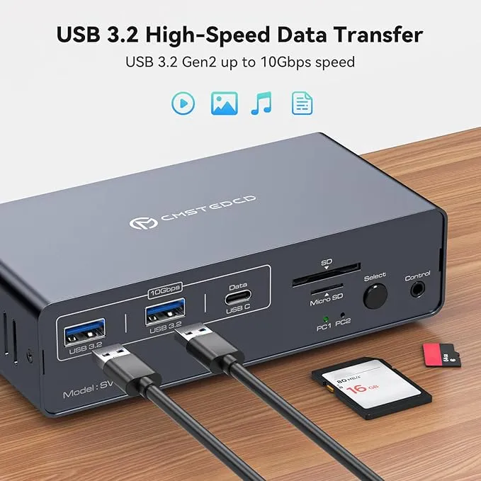 New Retails $170  JCYMELE USB C HDMI Docking Station Dual Monitor for Laptop and Computer(13-in-1) Type C Dock with 2 4K@60Hz 2 HDMI 2.0, 10Gbps USBC   USBA 3.2 Date, 5Gbps USB 3.0 Date and SD/microSD Card Slots