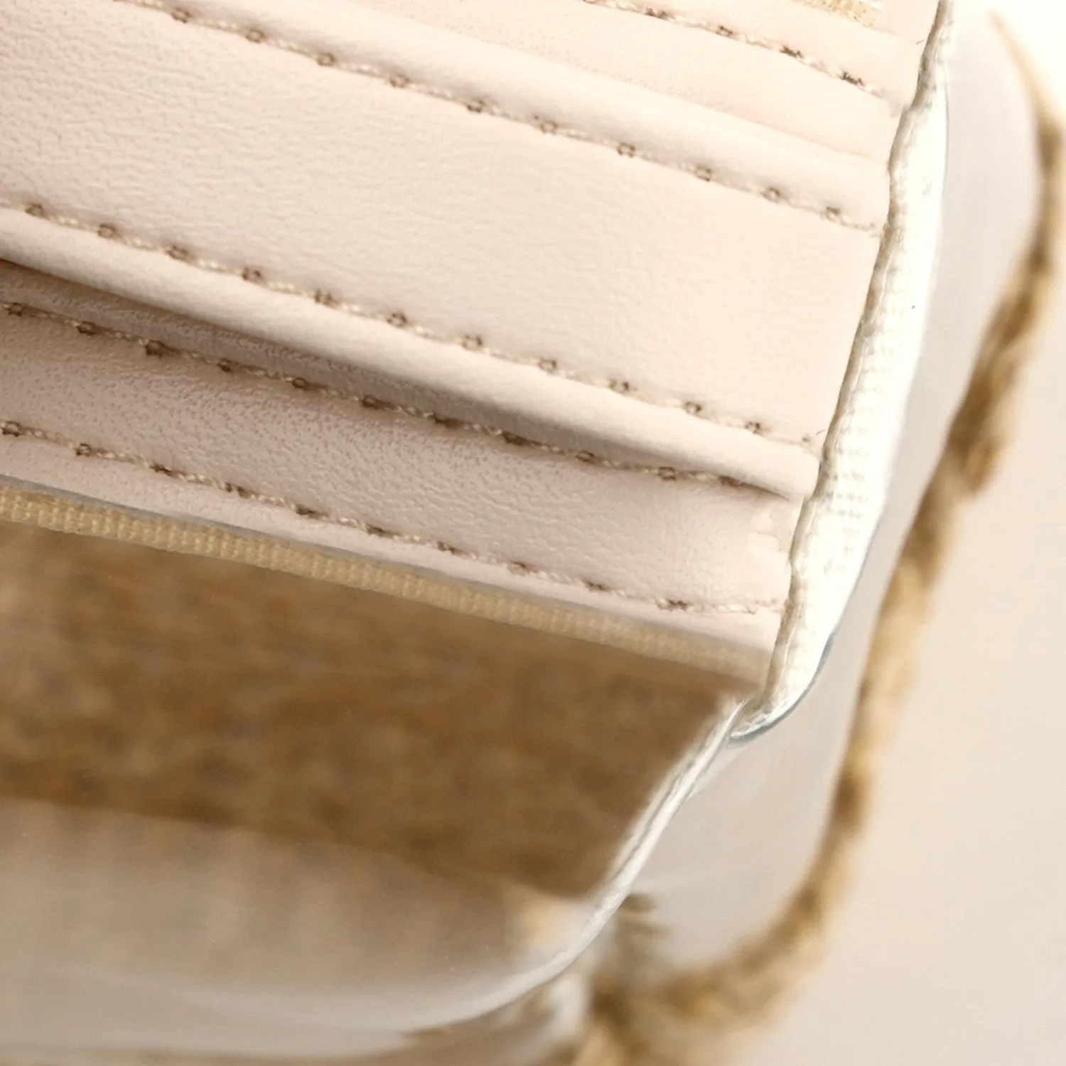 New Women's Straw Woven Cosmetic Storage Bag Transparent Toiletry Makeup Handheld Storage Bag C-240528-L1