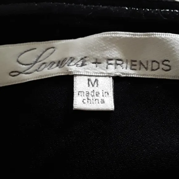 NWOT Lovers   Friends  Black Floral Lace Bandeau