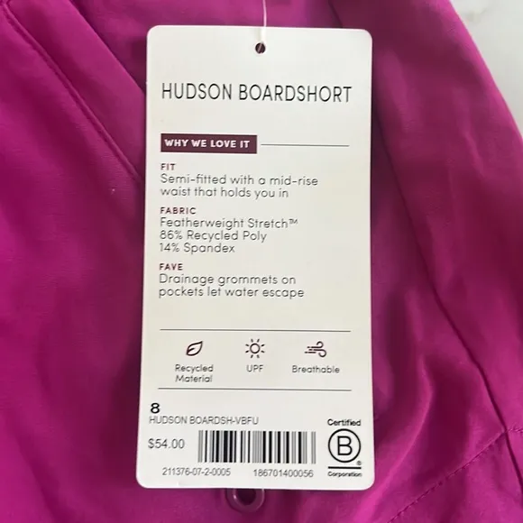 NWT Athleta Hudson Boardshorts in Vibrant Fuchsia