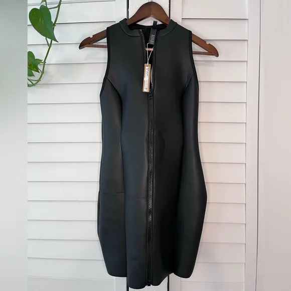 NWT SKIMS| RUBBERIZED SCUBA SWIM MOCK NECK DRESS