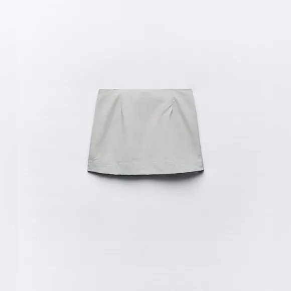 NWT ZARA ZIPPERED NYLON MINI SKIRT