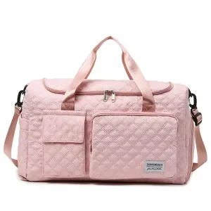 Oxford Solid Color Women's Travel Bags Zipper High Capacity Simplicity Multiple Pockets