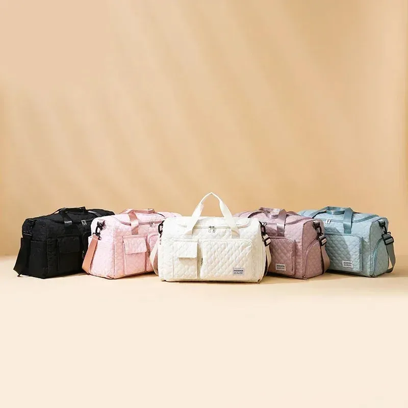 Oxford Solid Color Women's Travel Bags Zipper High Capacity Simplicity Multiple Pockets