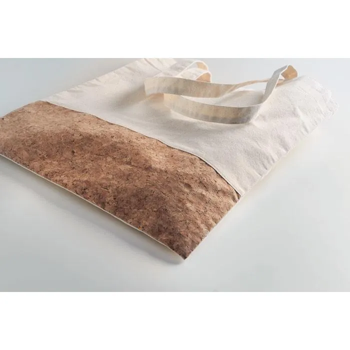 Pamučna shopping vrećica s detaljima od pluta, 160gsm