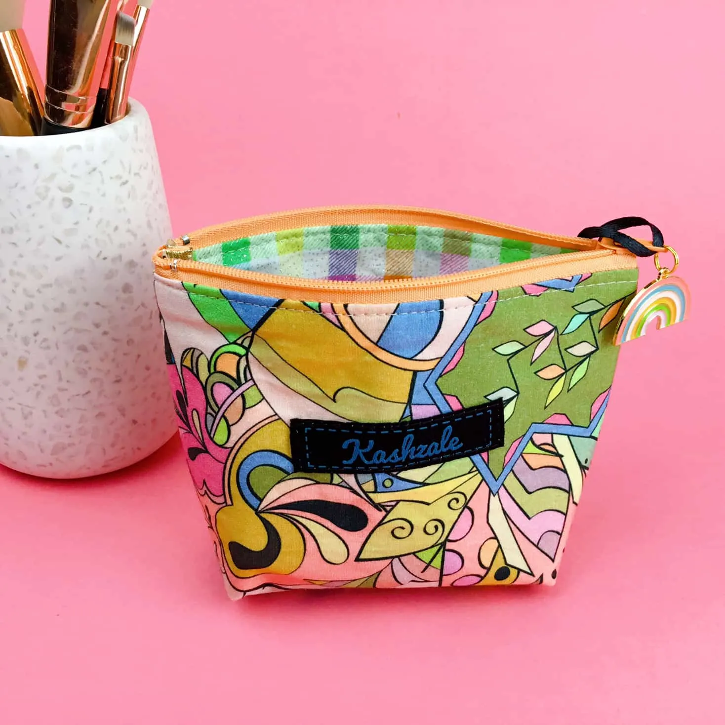 Pastel Abstract Small Makeup Bag.