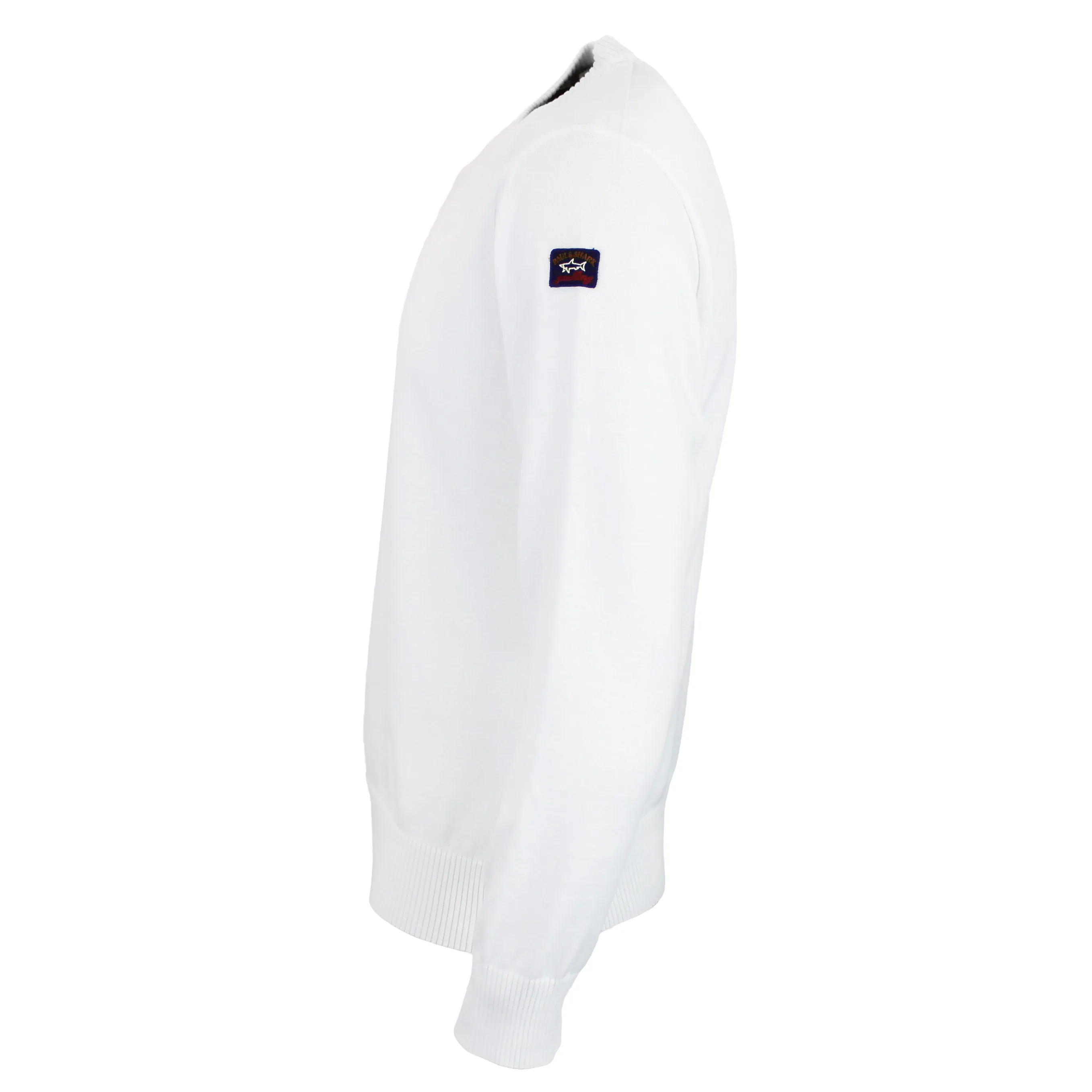 Paul & Shark - Crew Neck Tonal Panel Cotton Jumper in White
