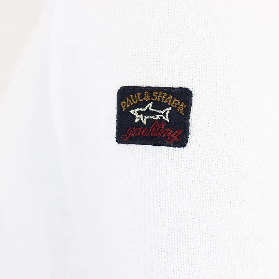 Paul & Shark - Crew Neck Tonal Panel Cotton Jumper in White