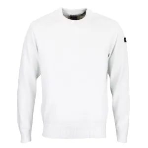 Paul & Shark - Crew Neck Tonal Panel Cotton Jumper in White