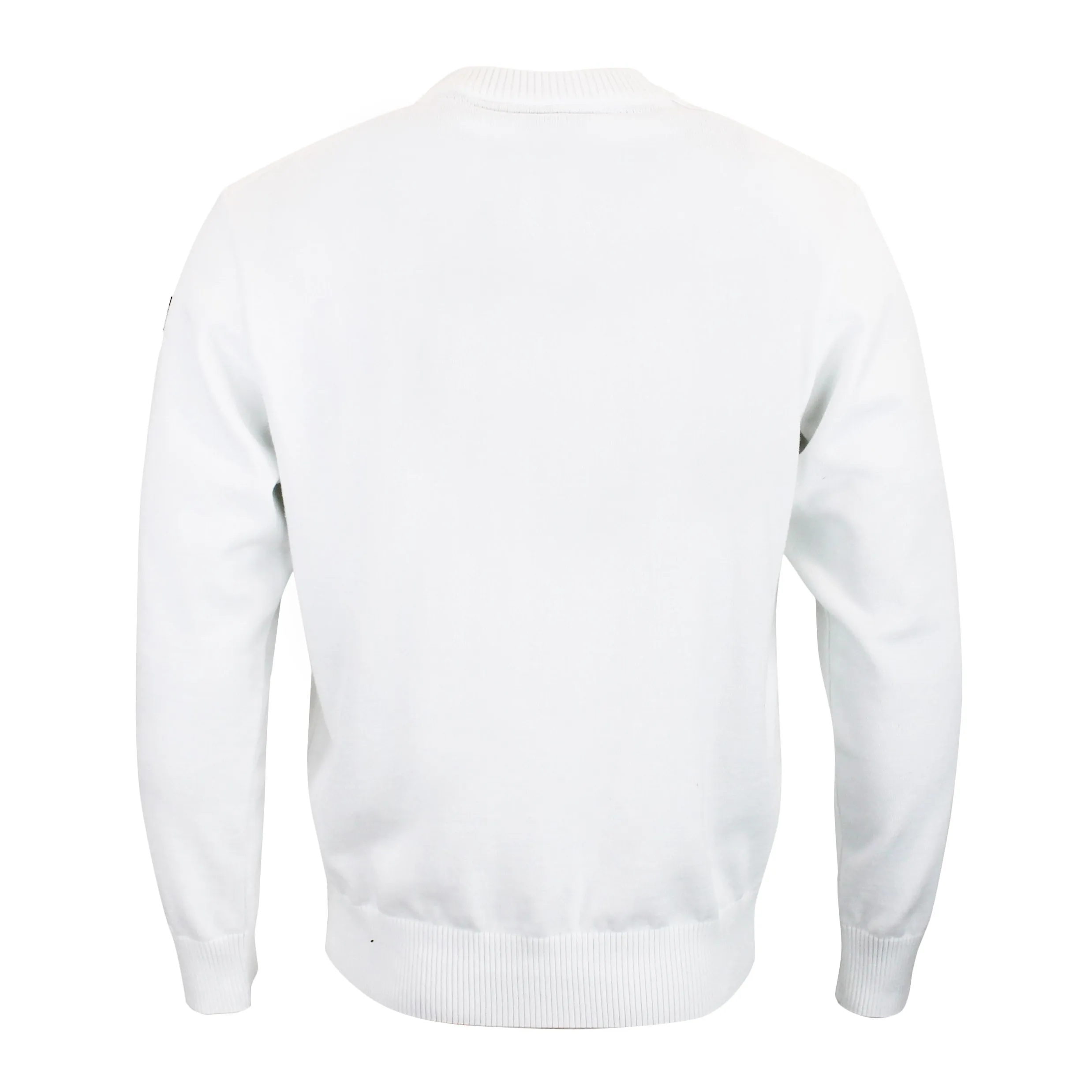 Paul & Shark - Crew Neck Tonal Panel Cotton Jumper in White