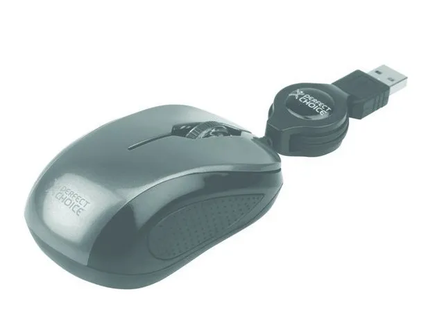Perfect Choice Pc 043645 Mini Mouse Optico Retractil Gris