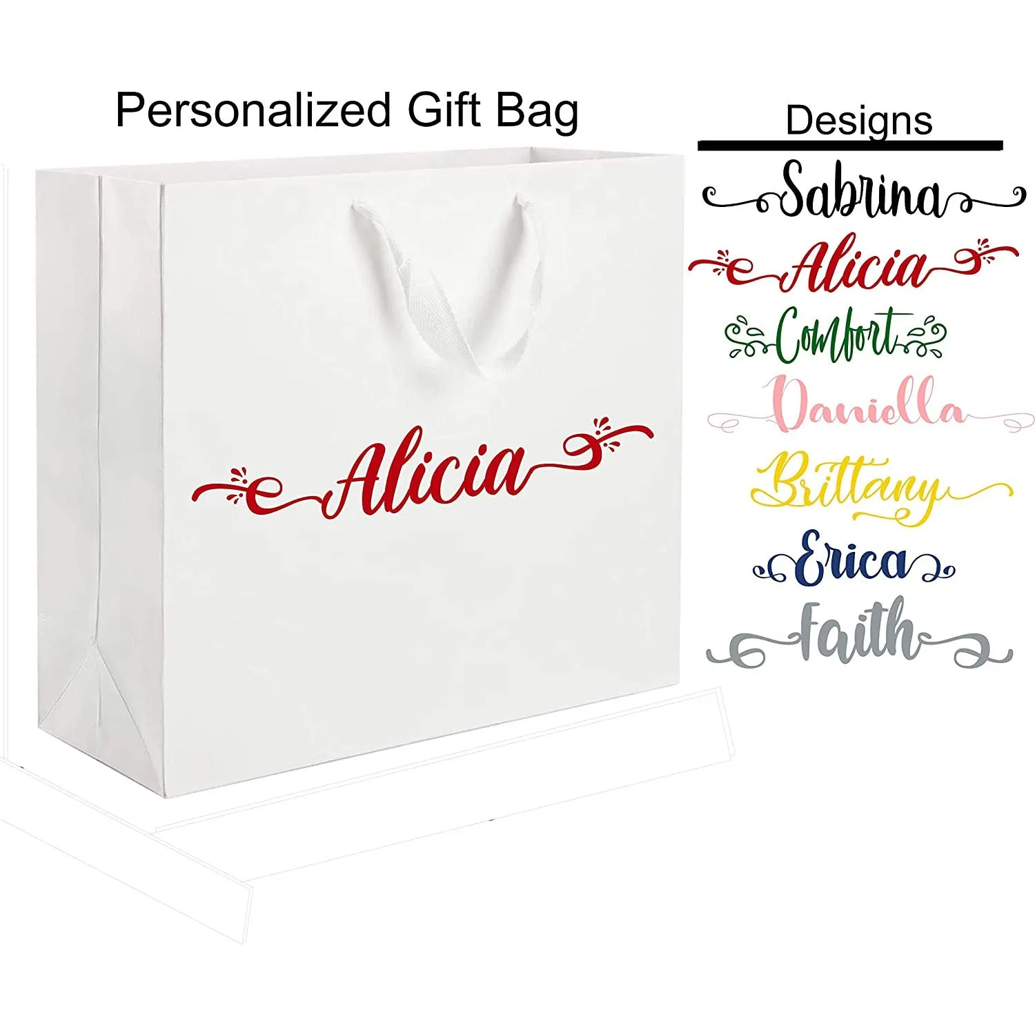 Personalized Kraft Bags with Handle with Soft Cloth Handles, Party Bags, Shopping Bags, Retail Bags, Merchandise Bag,, Party Bags,
