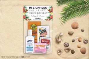 Personalized Wedding Hangover Recovery Kit Bag & Topper - Tropical