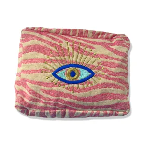 Pink & White Salima Cosmetic Pouch