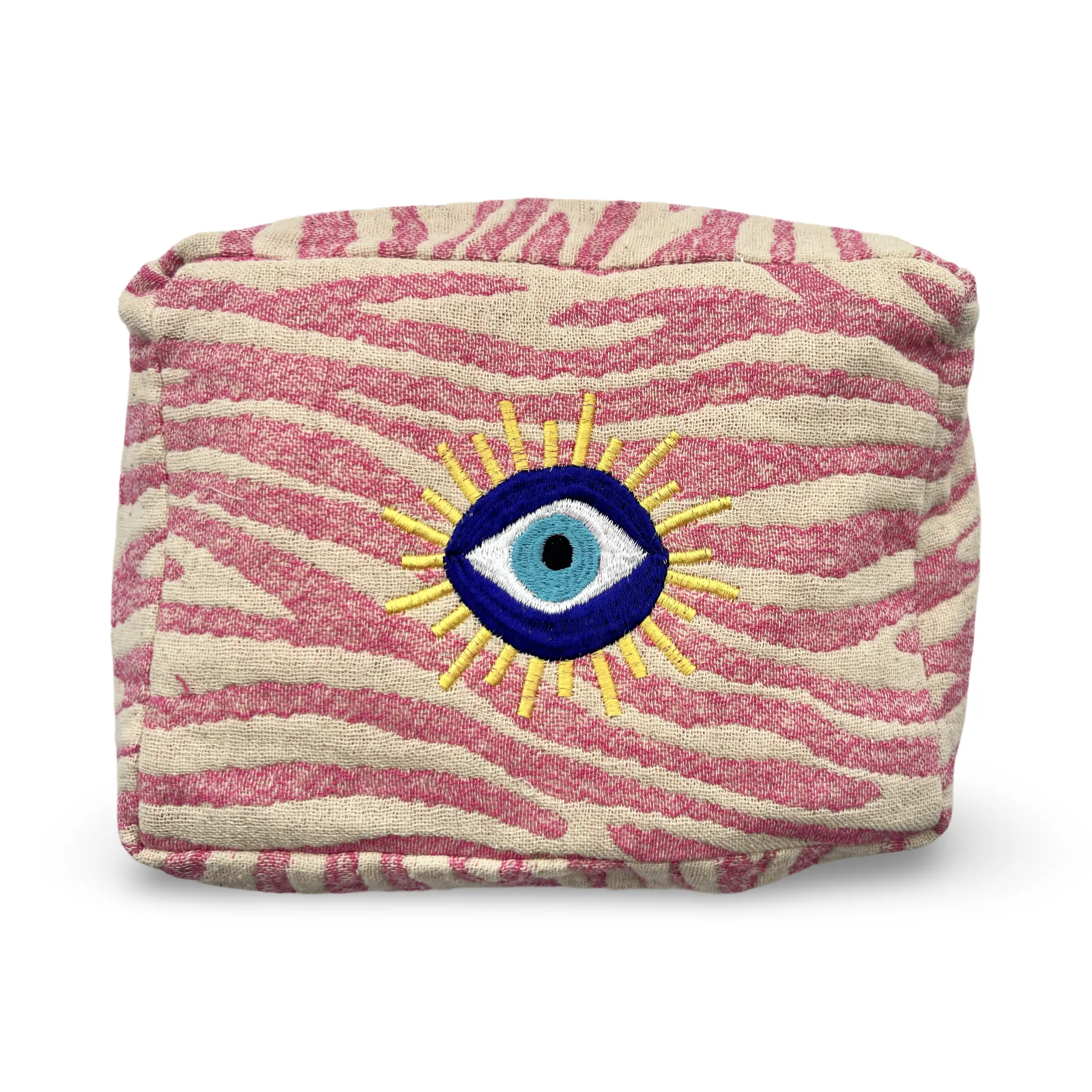 Pink & White Salima Cosmetic Pouch