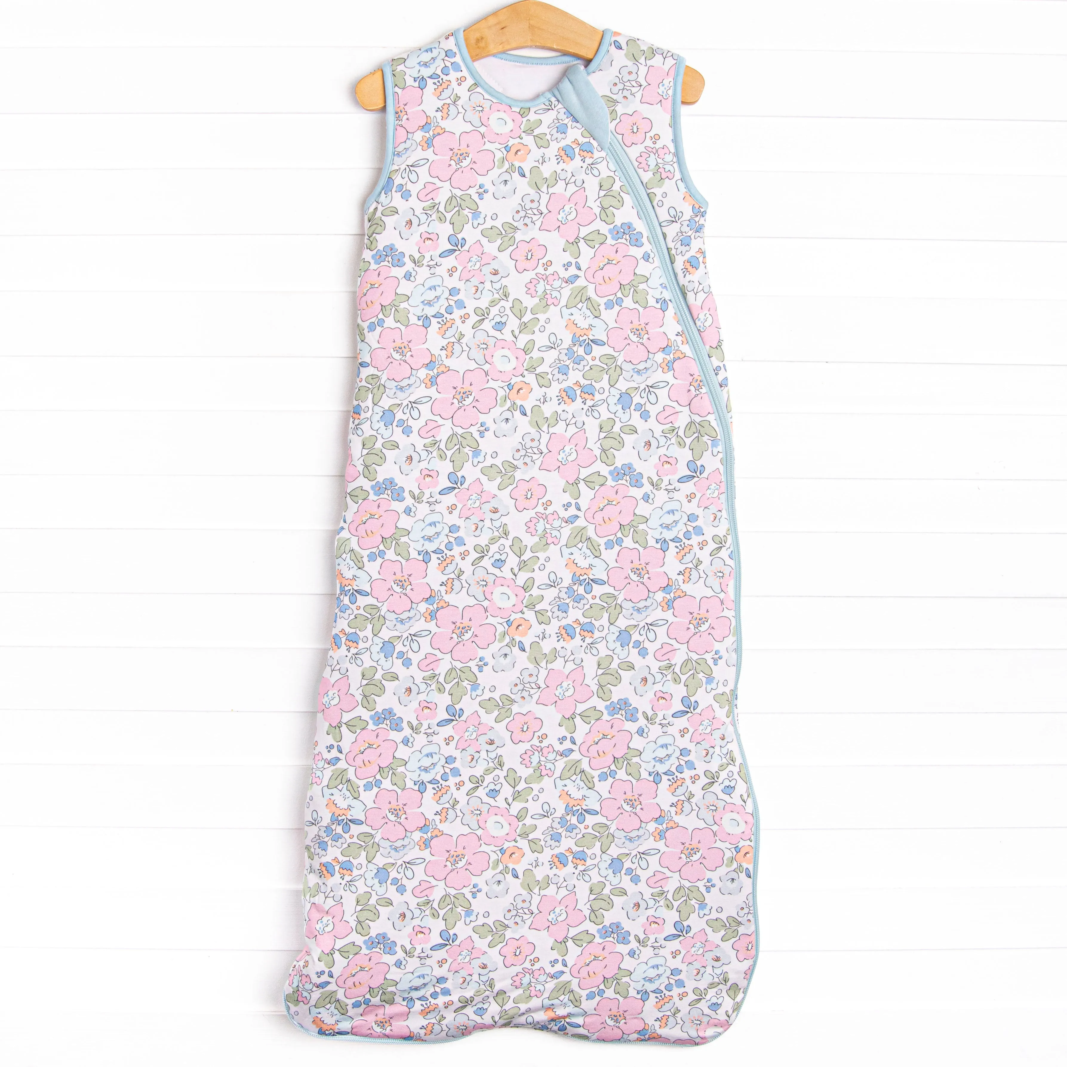 Pink Magnolia Bamboo Sleep Bag, Blue