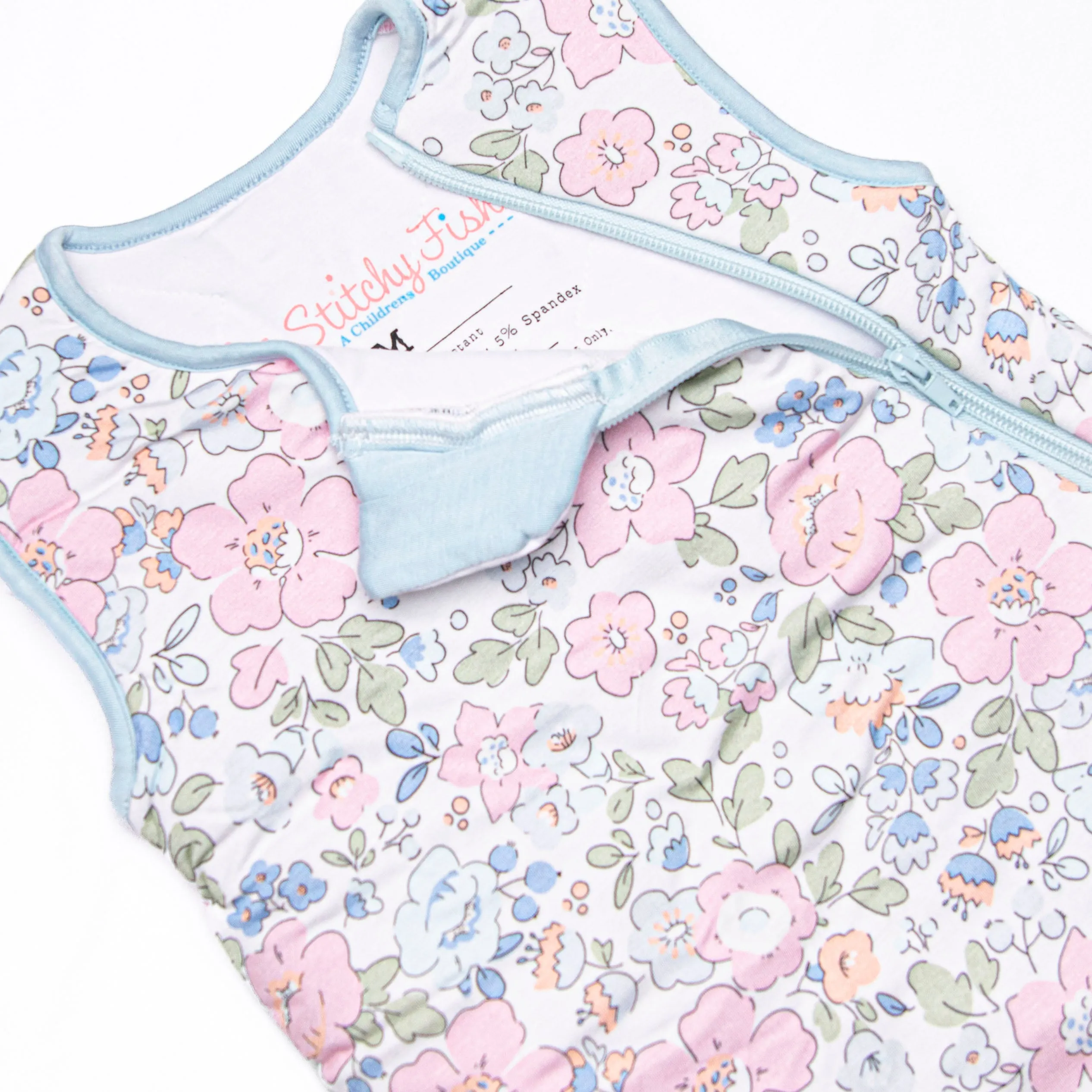 Pink Magnolia Bamboo Sleep Bag, Blue