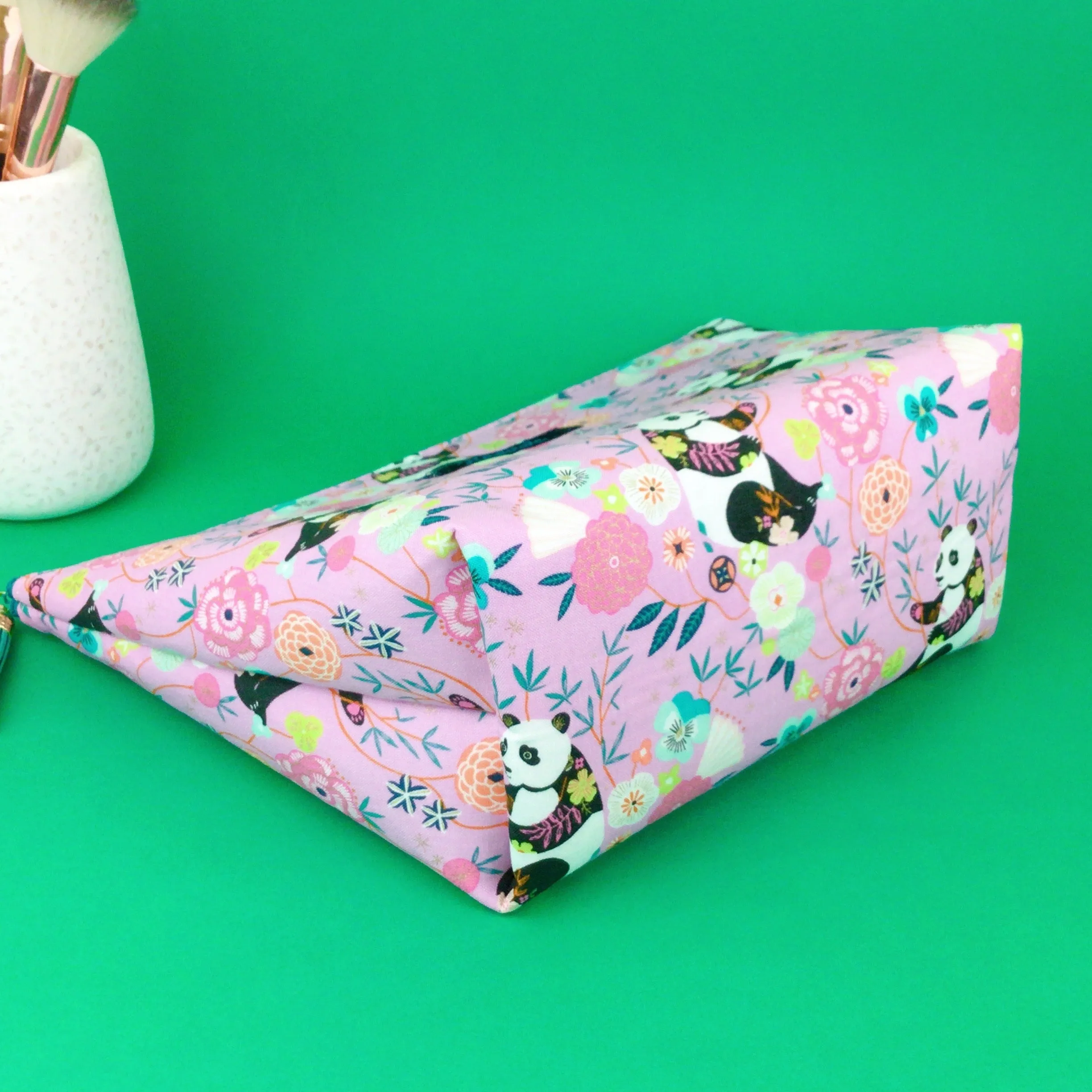 Pink Panda Large Makeup Bag. Pink Makeup Bag