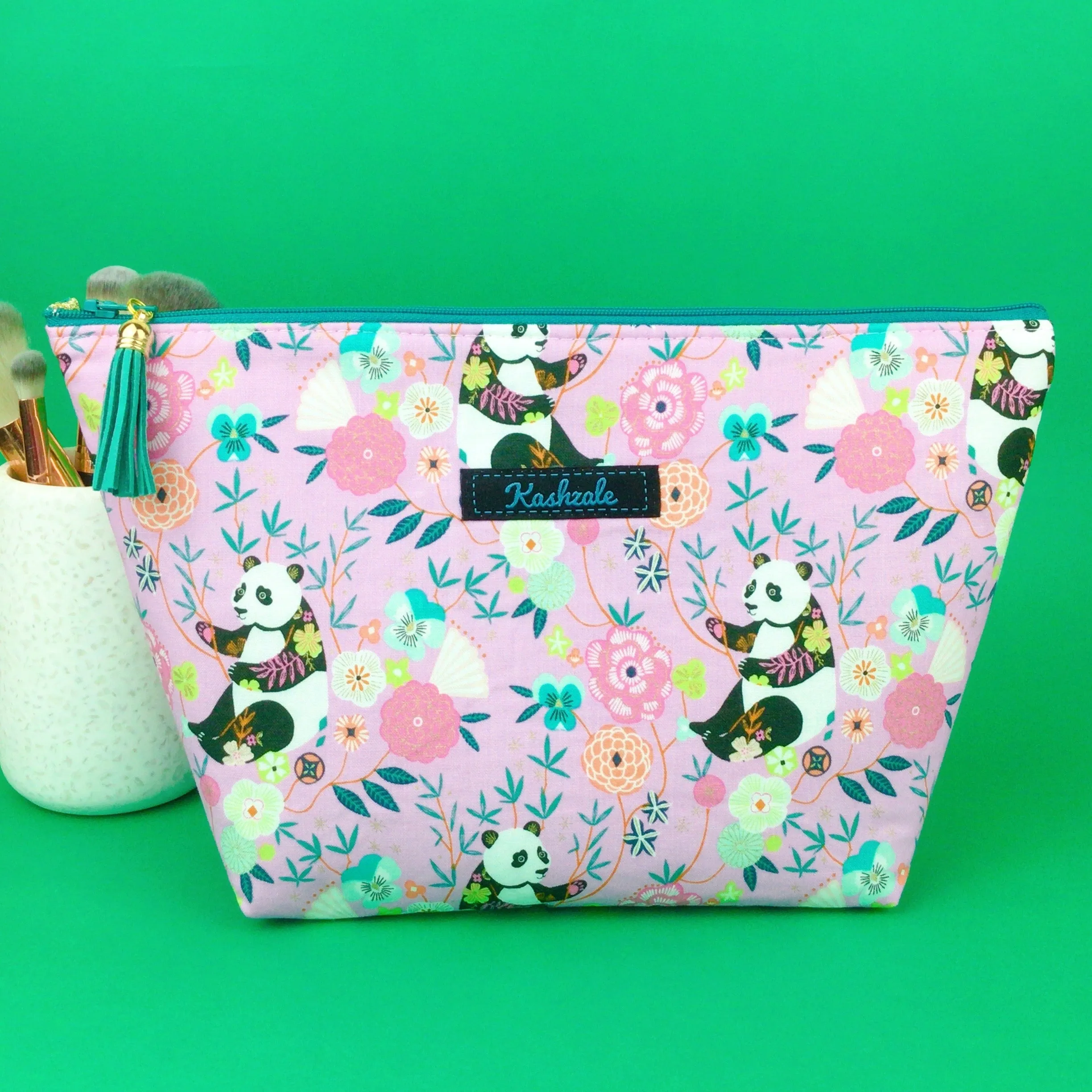 Pink Panda Large Makeup Bag. Pink Makeup Bag