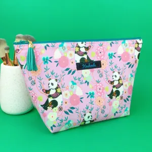 Pink Panda Large Makeup Bag. Pink Makeup Bag
