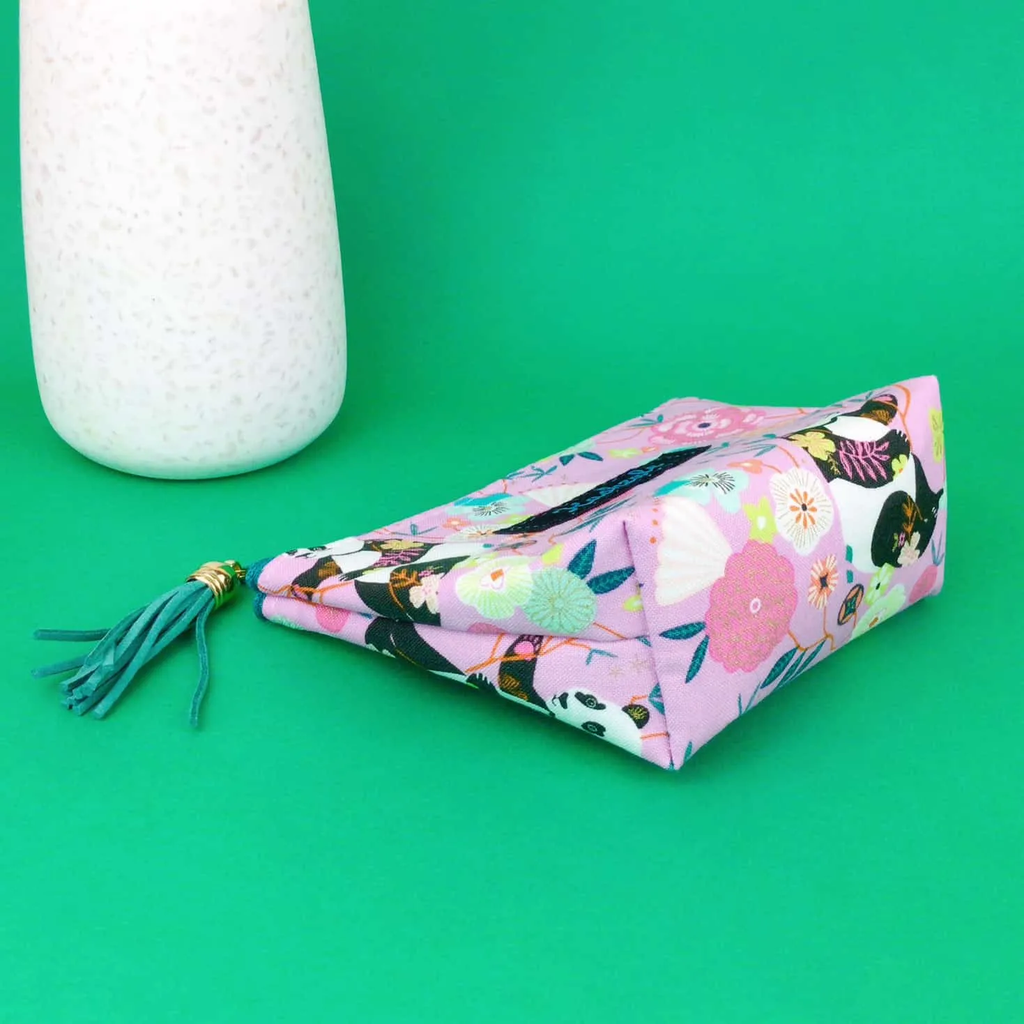 Pink Panda Small Makeup Bag.  Pink Small Makeup Bag